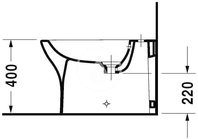 Obrázok DURAVIT - Puravida Stojící bidet s přepadem, 360 mm x 630 mm, bílý - bidet 2247100000