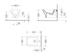 Obrázok DURAVIT - Puravida Závesný bidet s prepadom, 360mm x 545mm, biely 2247150000