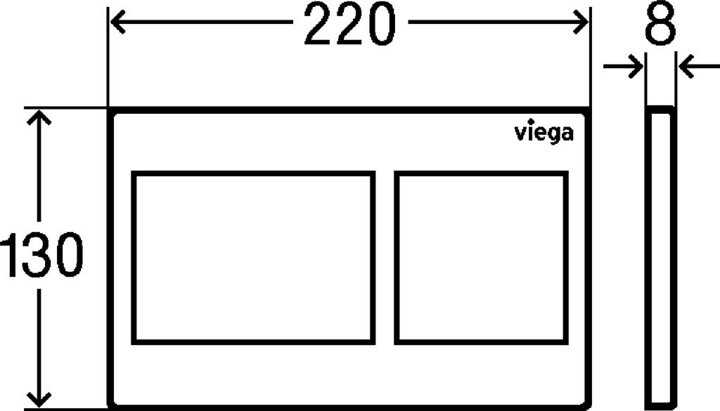 Obrázok VIEGA s.r.o. - Viega previsti ovládacie doska plast farba matná čierna plast Visign for Style 21 V 801724 V 801724