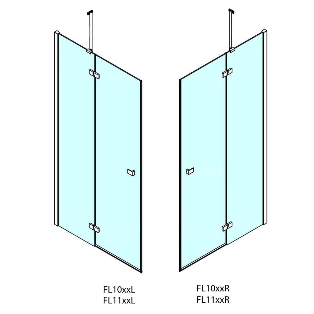 Obrázok POLYSAN - FORTIS LINE obdĺžniková sprchová zástena 800x900 mm, rohový vstup FL1080LFL1090R