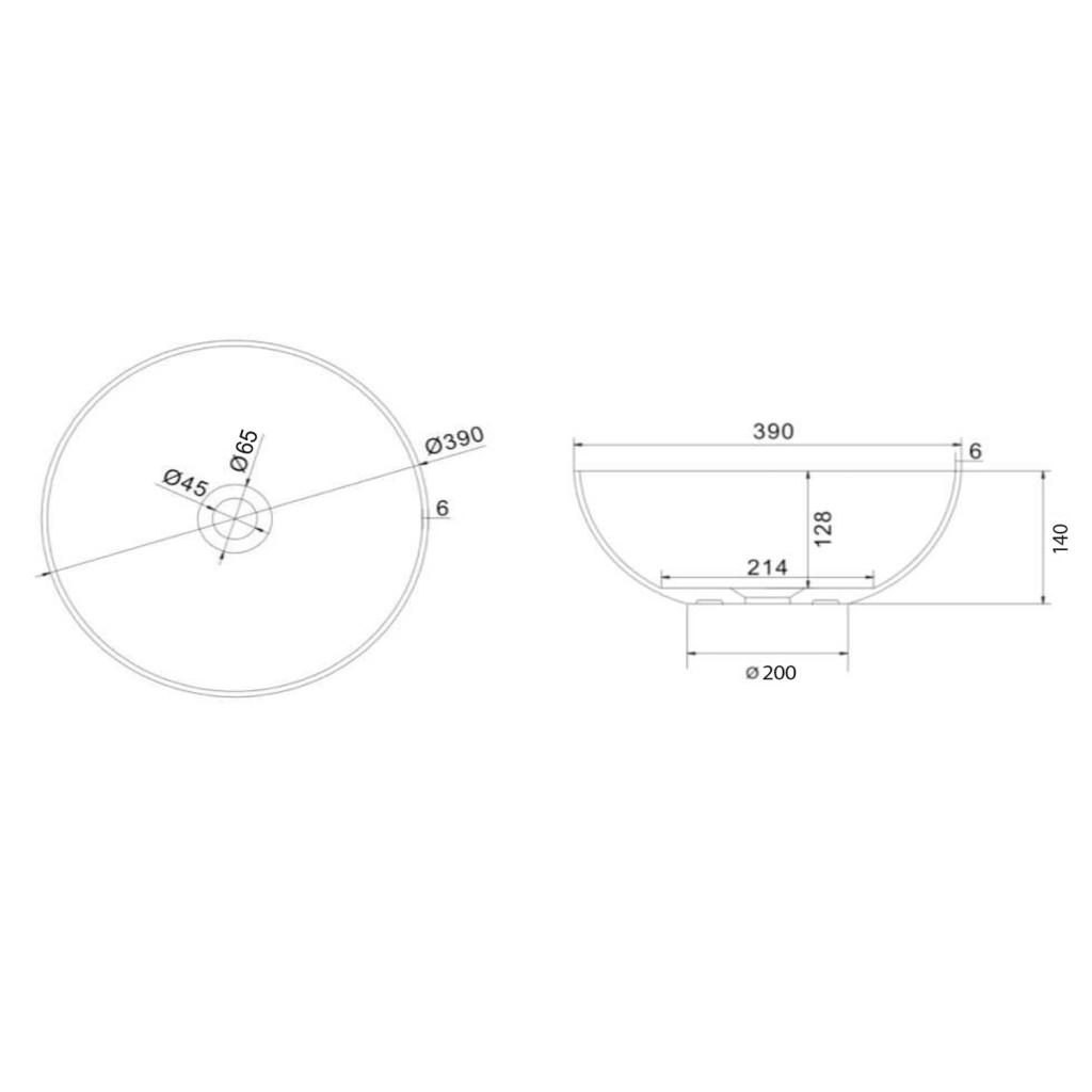 Obrázok SAPHO - FORMIGO betónové umývadlo, priemer 39 cm, antracit FG036