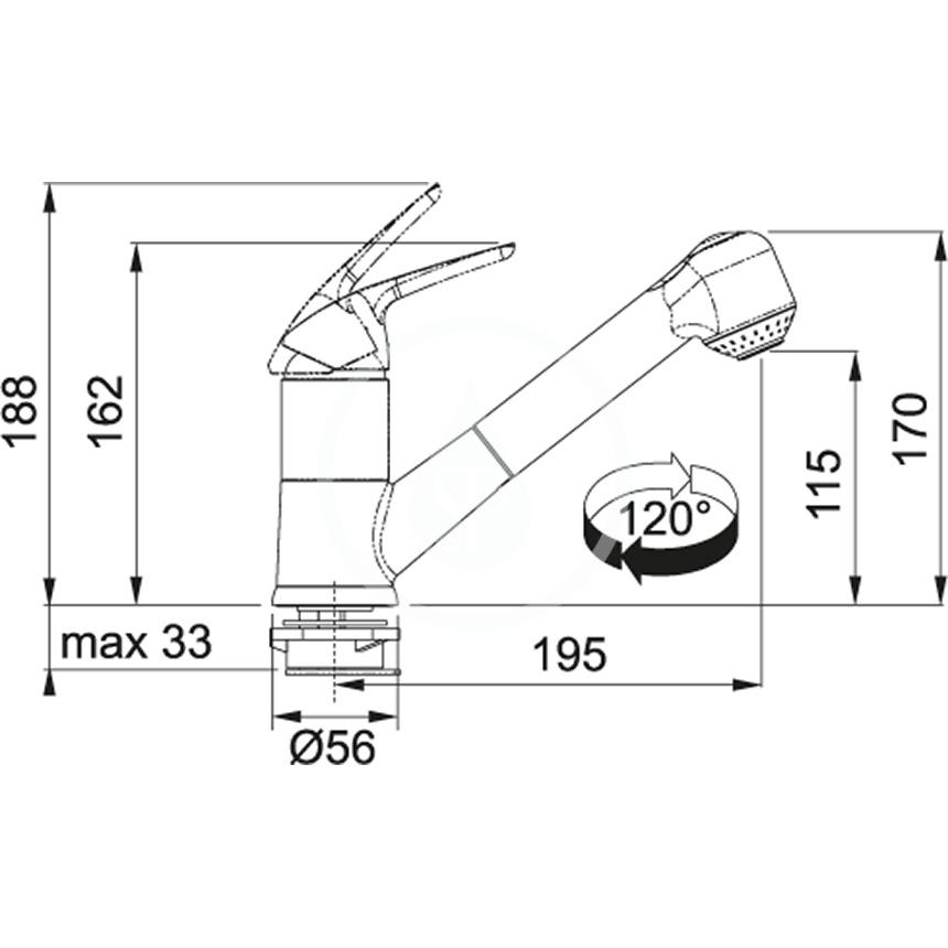 Obrázok FRANKE FRANKE - Sety Set T93, tectonitový drez S2D 611-100 a batéria FN 0642.031 ECO, čierna/chróm 143.0618.758