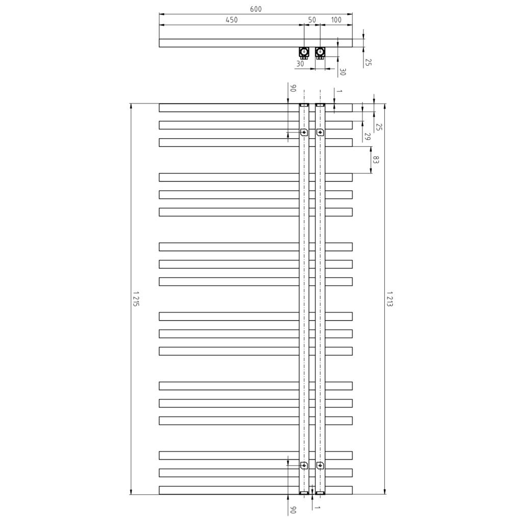 Obrázok SAPHO - SOPHINA vykurovacie teleso 600x1215mm, 642 W, strieborná IR701