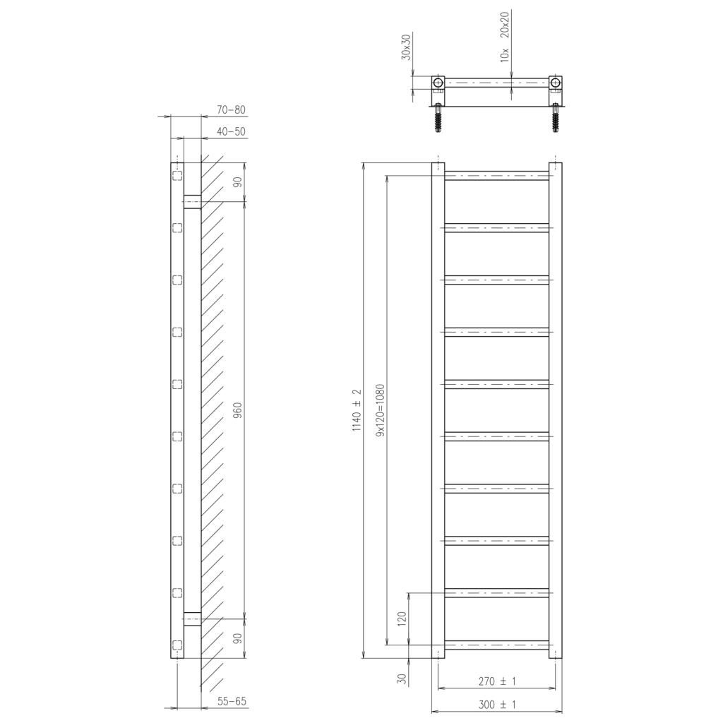 Obrázok SAPHO - METRO LIGHT vykurovacie teleso 300x1140mm, strieborná IR448