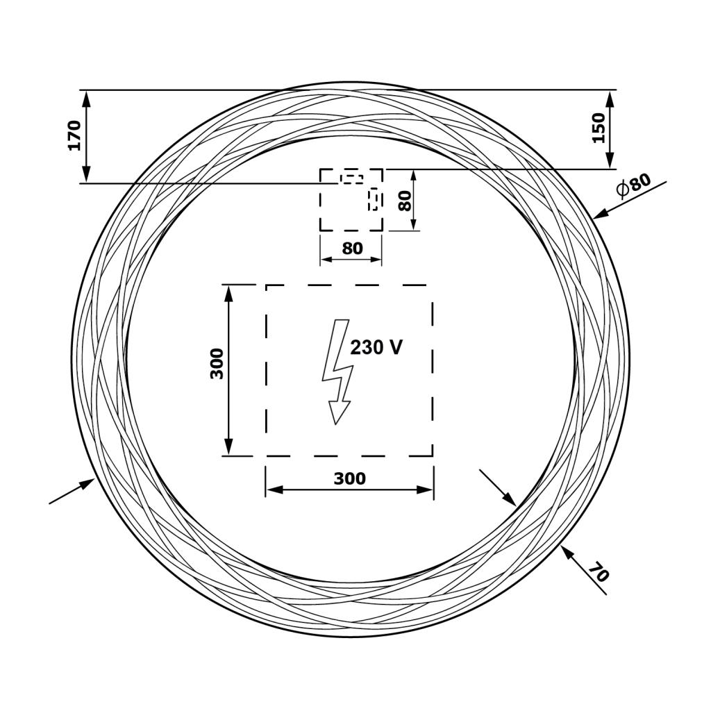 Obrázok SAPHO - RINGO LED podsvietené guľaté zrkadlo so vzorom, priemer 80cm RN080