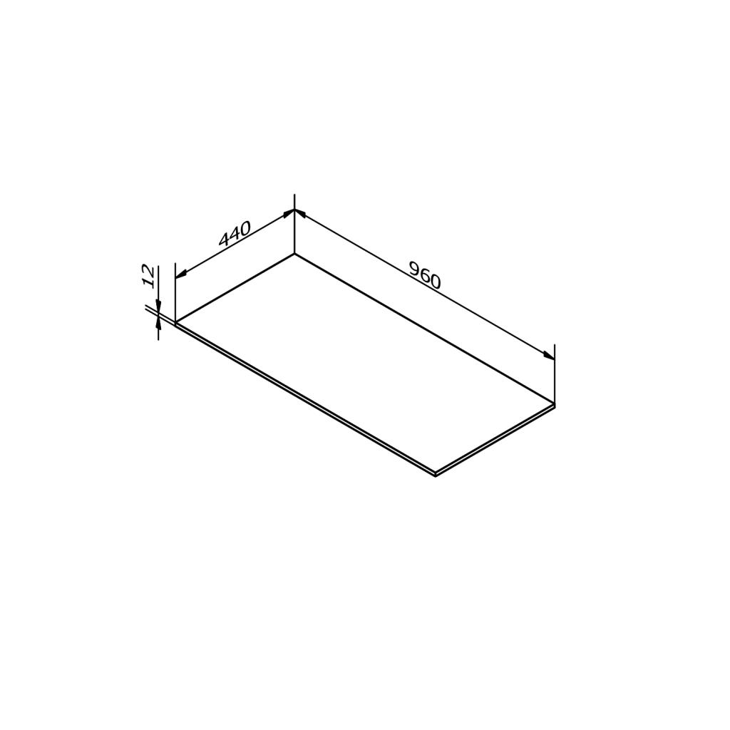 Obrázok SAPHO - Doska Rockstone 960x12x440mm, biela matná DTR96-0101