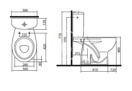 Obrázok KOLO REKORD WC KOMBI NÁDRŽ 3/6L ODPAD ZVISLÝ