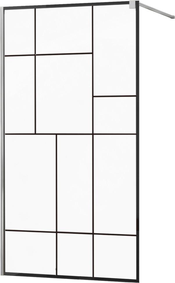 Obrázok MEXEN/S - KIOTO Sprchová zástena WALK-IN 120x200 cm 8 mm, chróm, čierny vzor 2 800-120-101-01-78