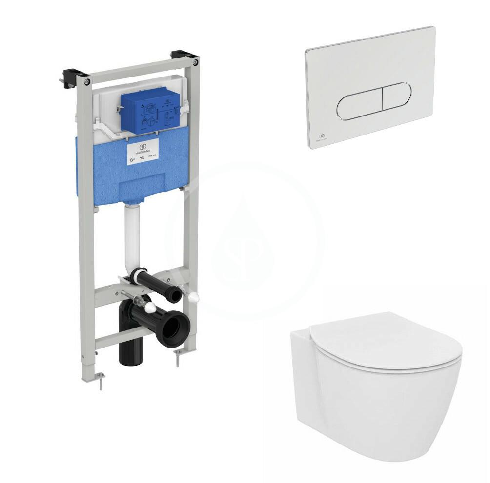 Obrázok IDEAL STANDARD - ProSys Set predstenovej inštalácie ProSys, klozetu a WC dosky Connect, tlačidla Oleas M1, Aquablade, SoftClose, chróm R039601