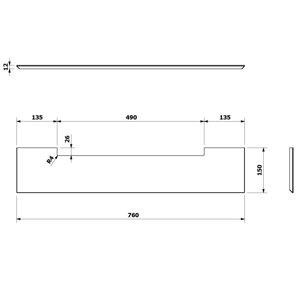 Obrázok SAPHO - PONTE Police Rockstone 760x12x150mm, biela mat RS007