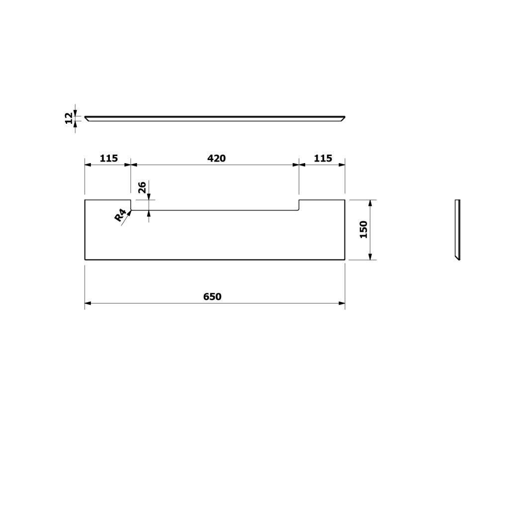 Obrázok SAPHO - PONTE Police Rockstone 650x12x150mm, biela mat RS006