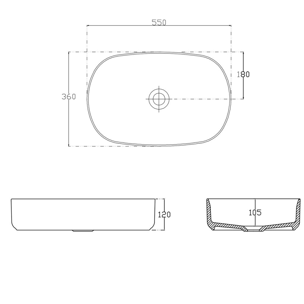 Obrázok SAPHO - INFINITY OVAL keramické umývadlo na dosku, 55x36 cm, matná zelena Petrol 10NF65055-2P