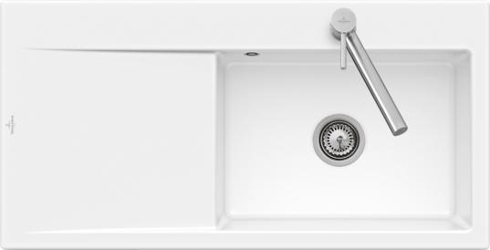 Obrázok VILLEROY & BOCH VILLEROY & BOCH - Keramický drez Subway Style 60 White alpín nadstavný 1000 x 510 bez excentru 336101R1