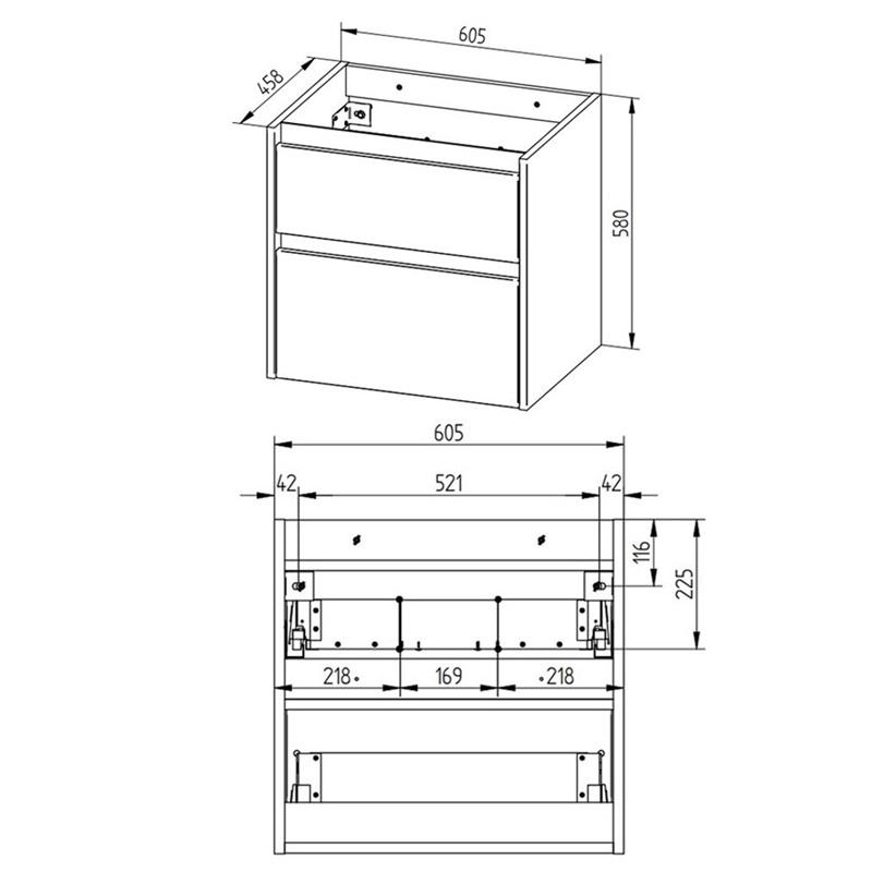 Obrázok MEREO - Opto, kúpeľňová skrinka s keramickým umývadlom 61cm, biela CN910