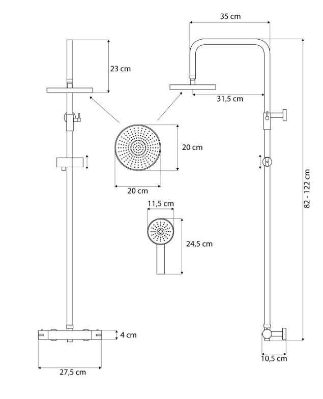 Obrázok CALANI CALANI - Sprchový set s batériou 150mm DAYTON chróm CAL-P0010