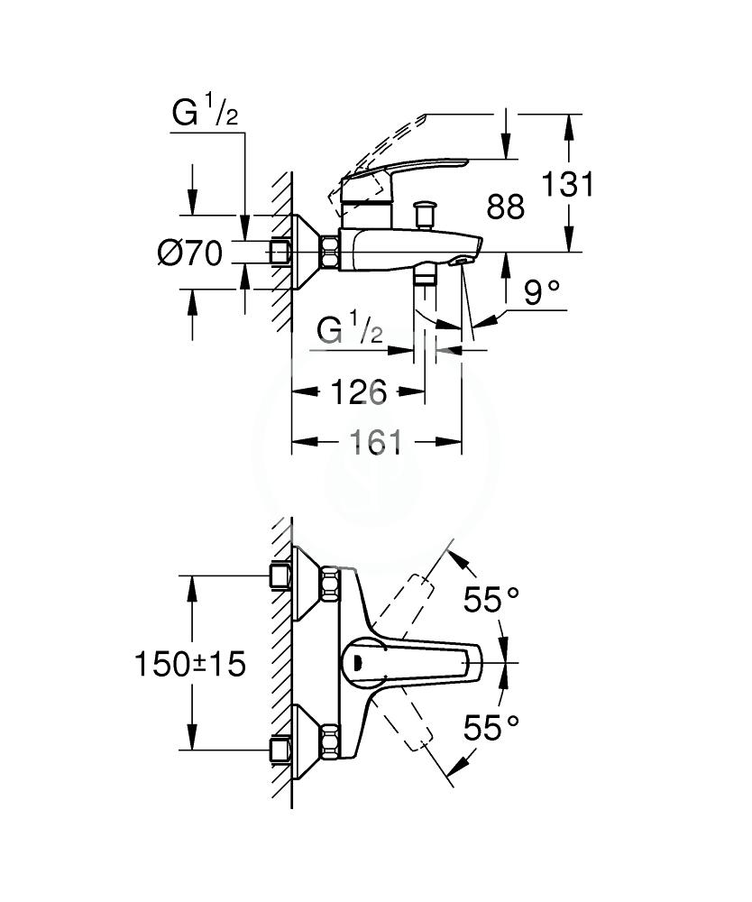 Obrázok GROHE - QuickFix Start Vaňová batéria, chróm 32278001