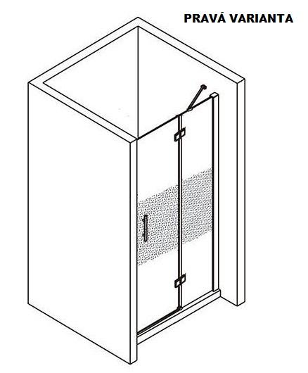 Obrázok H K - Zalamovacie dvere MELODY LINE B8 98-101 x 195 cm, pravé SE-MLINERB8100SET