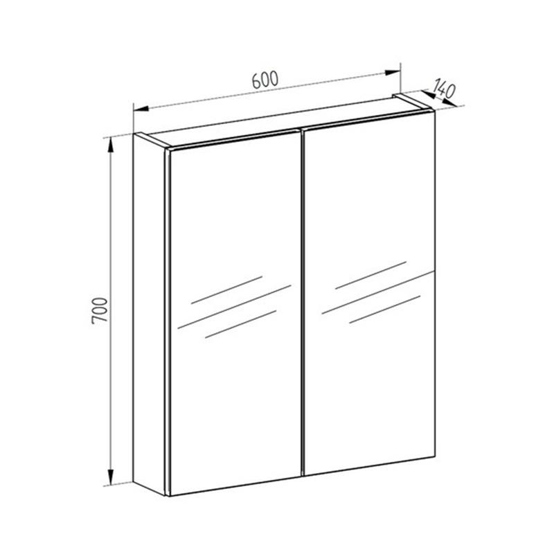 Obrázok Mereo Aira CN716GD kúpeľňová skrinka, galerka, dub, 600x700x140 mm