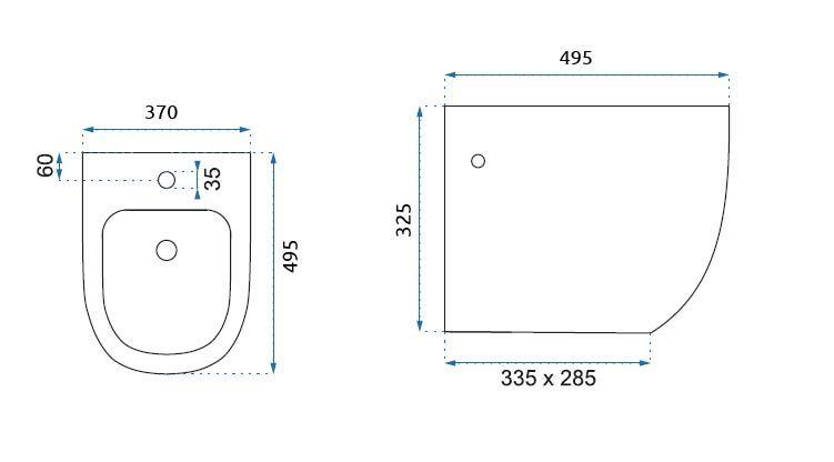 Obrázok REA/S - SET závesné WC Carlo Flat Mini Gold Edge Rimless + Bidet Carlo Mini REA-C1222 + REA-C2276