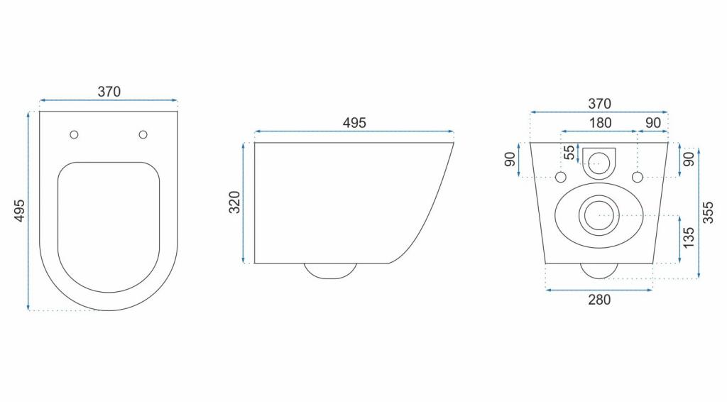 Obrázok REA/S - SET závesné WC Carlo Mini Basic Rimless + Bidet Carlo Mini REA-C6200 + REA-C2276