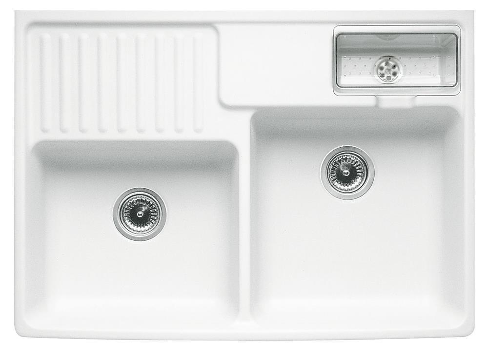 Obrázok VILLEROY & BOCH VILLEROY & BOCH - Keramický drez Double-bowl sink White alpin modulový 895 x 630 x 220 bez excentra 632391R1