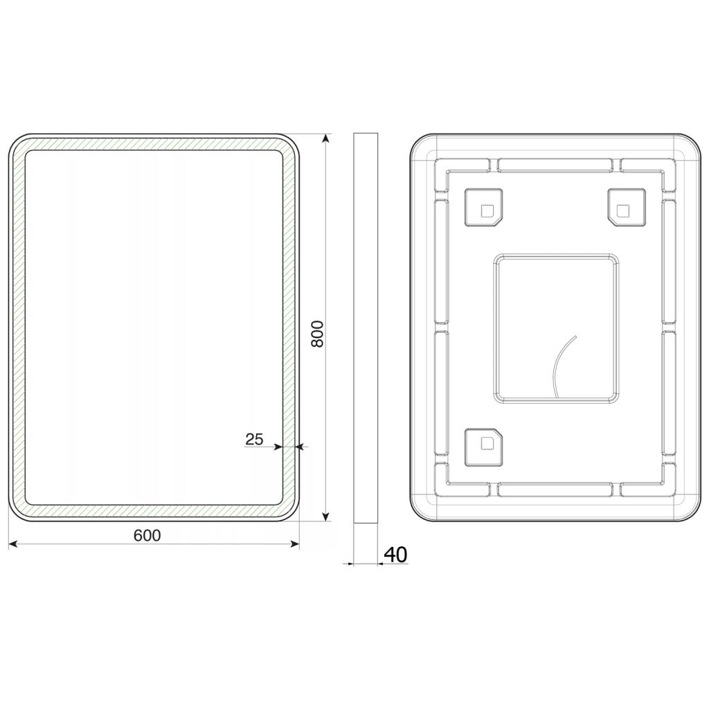 Obrázok SAPHO - VENERO zrkadlo s LED osvetlením 60x80cm, čierna VR260