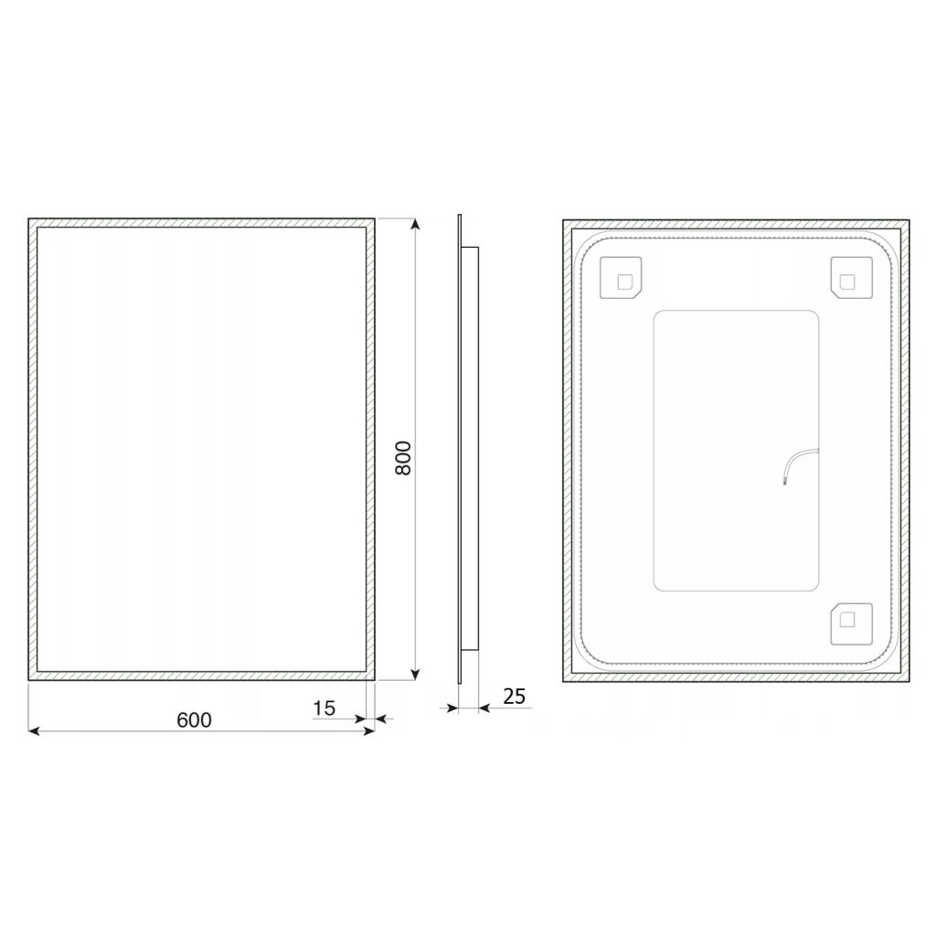 Obrázok AQUALINE - TAURI LED podsvietené zrkadlo 60x80cm TW260