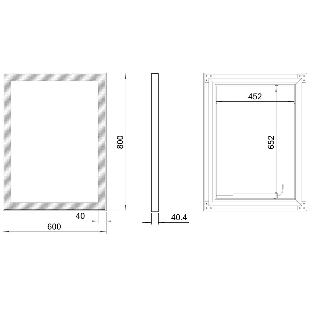 Obrázok SAPHO - GANO zrkadlo s LED osvetlením 60x80cm, čierna LG260