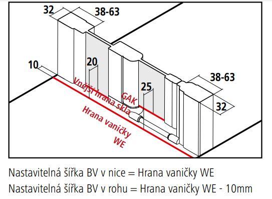 Obrázok Kermi Kyvné dvere Cada XS 1GL 1000x2000 960-1010 STR.LESK číre+Clean CK1GL10020VPK