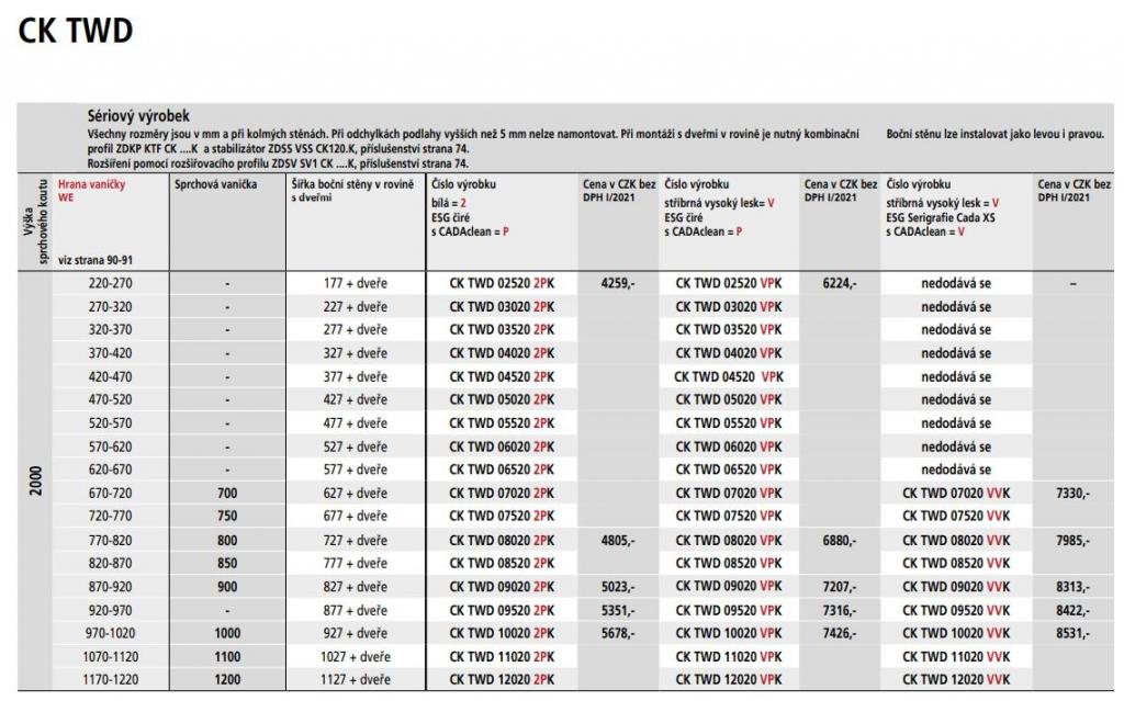 Obrázok KERMI - Cada XS strieborná lesk bočná stena 1000/2000 číre sklo s CadaClean CKTWD10020VPK CKTWD10020VPK