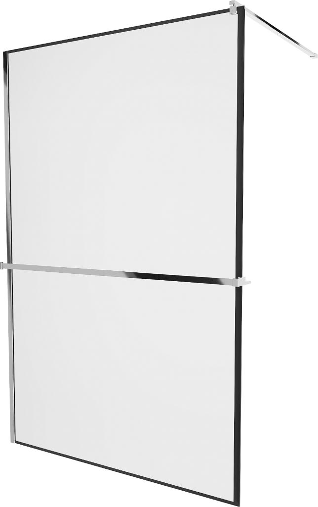 Obrázok MEXEN/S - KIOTO Sprchová zástena WALK-IN s poličkou a držiakom uterákov 70 x 200 cm, transparent/čierna 8 mm, chróm 800-070-121-01-70