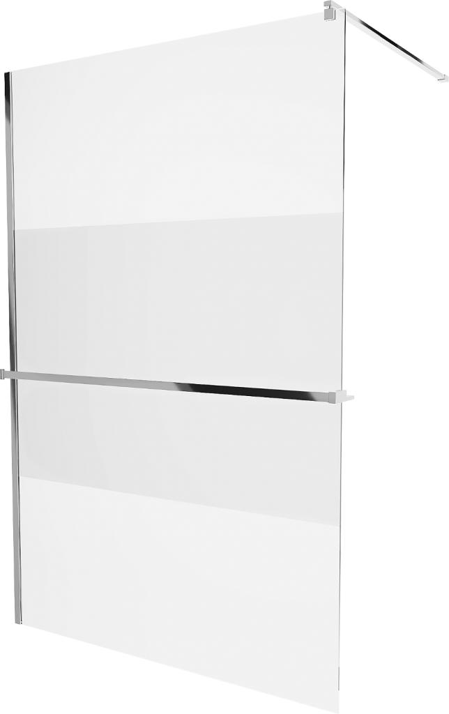 Obrázok MEXEN/S - KIOTO Sprchová zástena WALK-IN s poličkou a držiakom uterákov 80 x 200 cm, transparent/matné sklo 8 mm, chróm 800-080-121-01-35