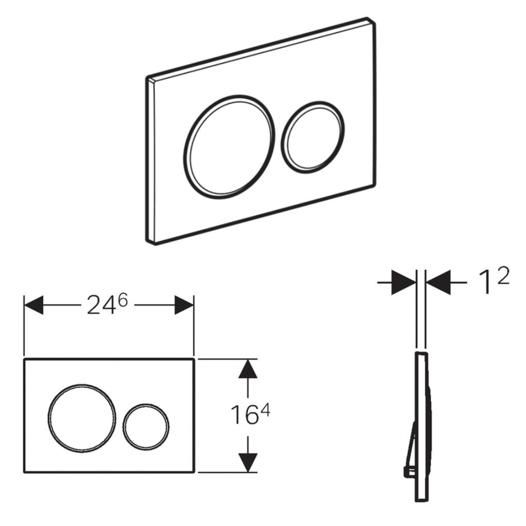 Obrázok GEBERIT SIGMA20 ovládací tlačítko, Easy-to clean/černá mat 115.882.16.1