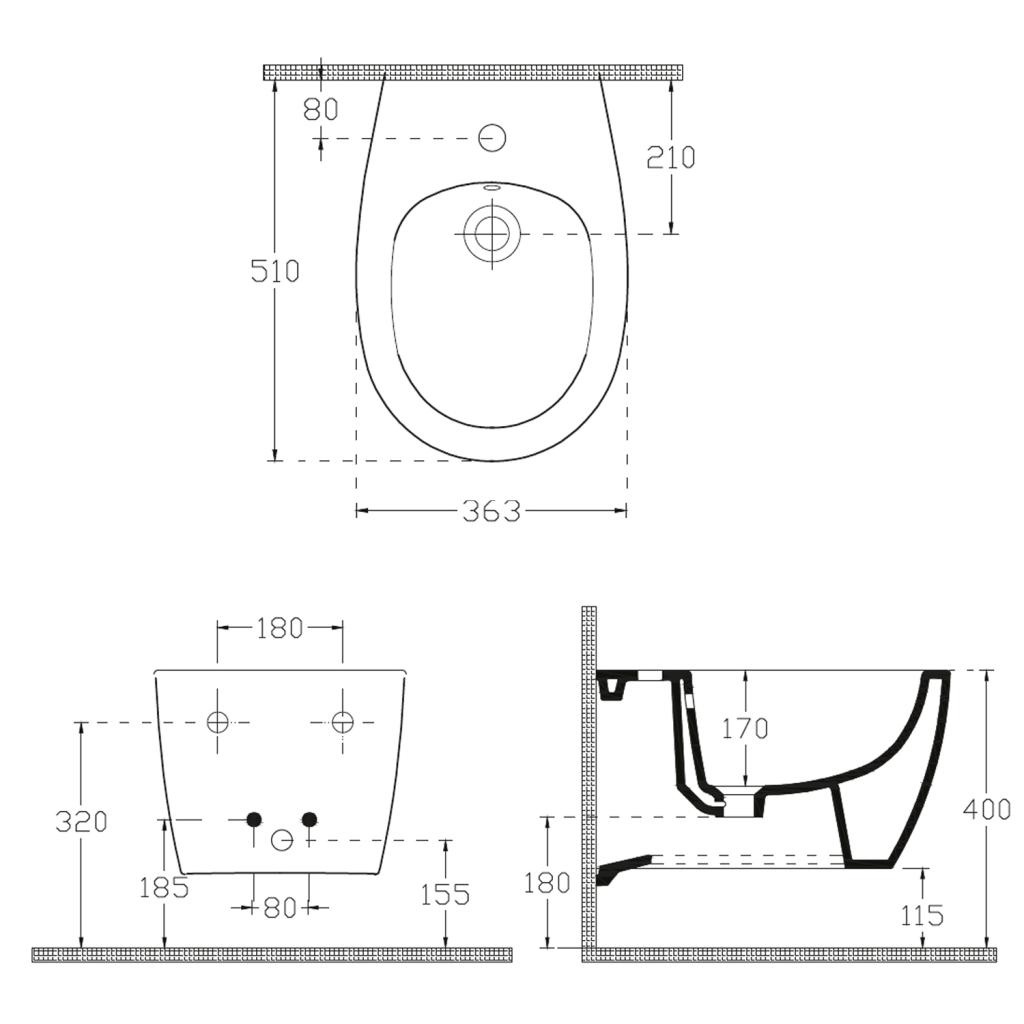 Obrázok ISVEA - SENTIMENTI bidet závesný 36x51 cm 10AR41010SV