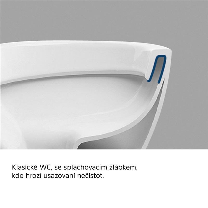 Obrázok MEREO - WC závesné kapotované, RIMLESS, 495x360x370, keramické, vr. sedátka CSS113S VSD84S1