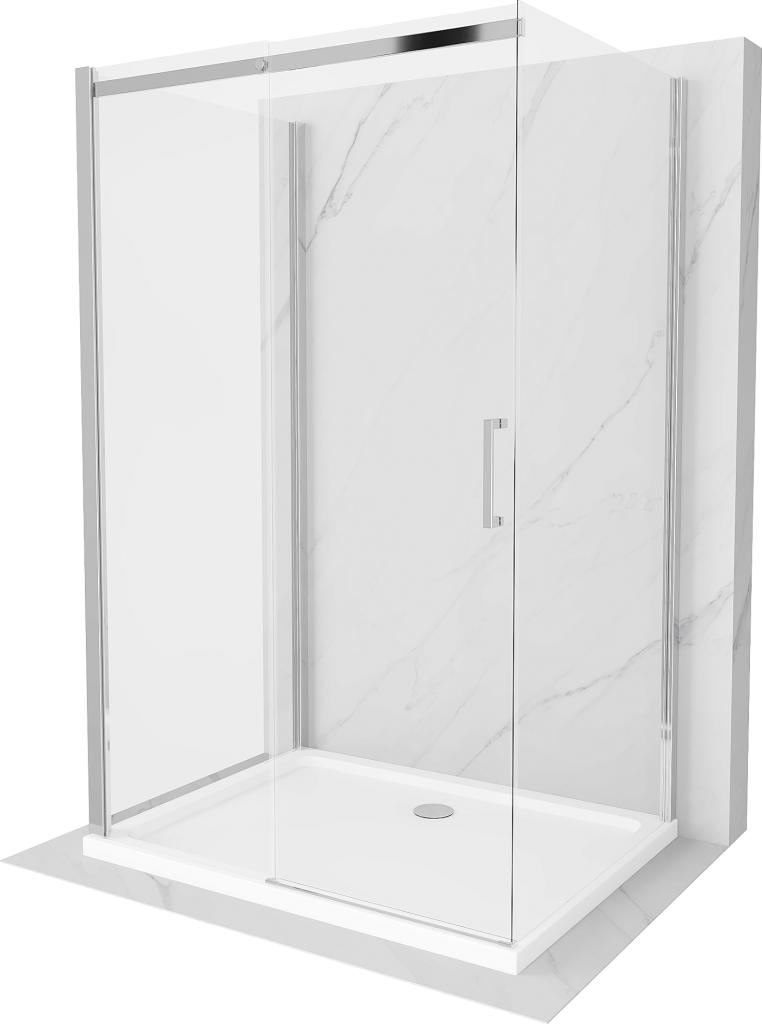 Obrázok MEXEN/S - OMEGA sprchovací kút 3-stenný 100x80 cm, transparent, chróm + vanička vrátane sifónu 825-100-080-01-00-3s-4010