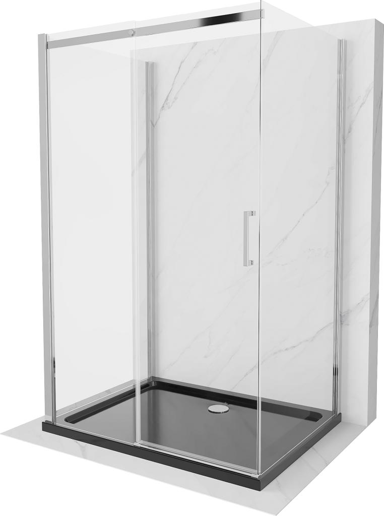 Obrázok MEXEN/S - OMEGA sprchovací kút 3-stenný 100x80 cm, transparent, chróm + vanička vrátane sifónu 825-100-080-01-00-3s-4070