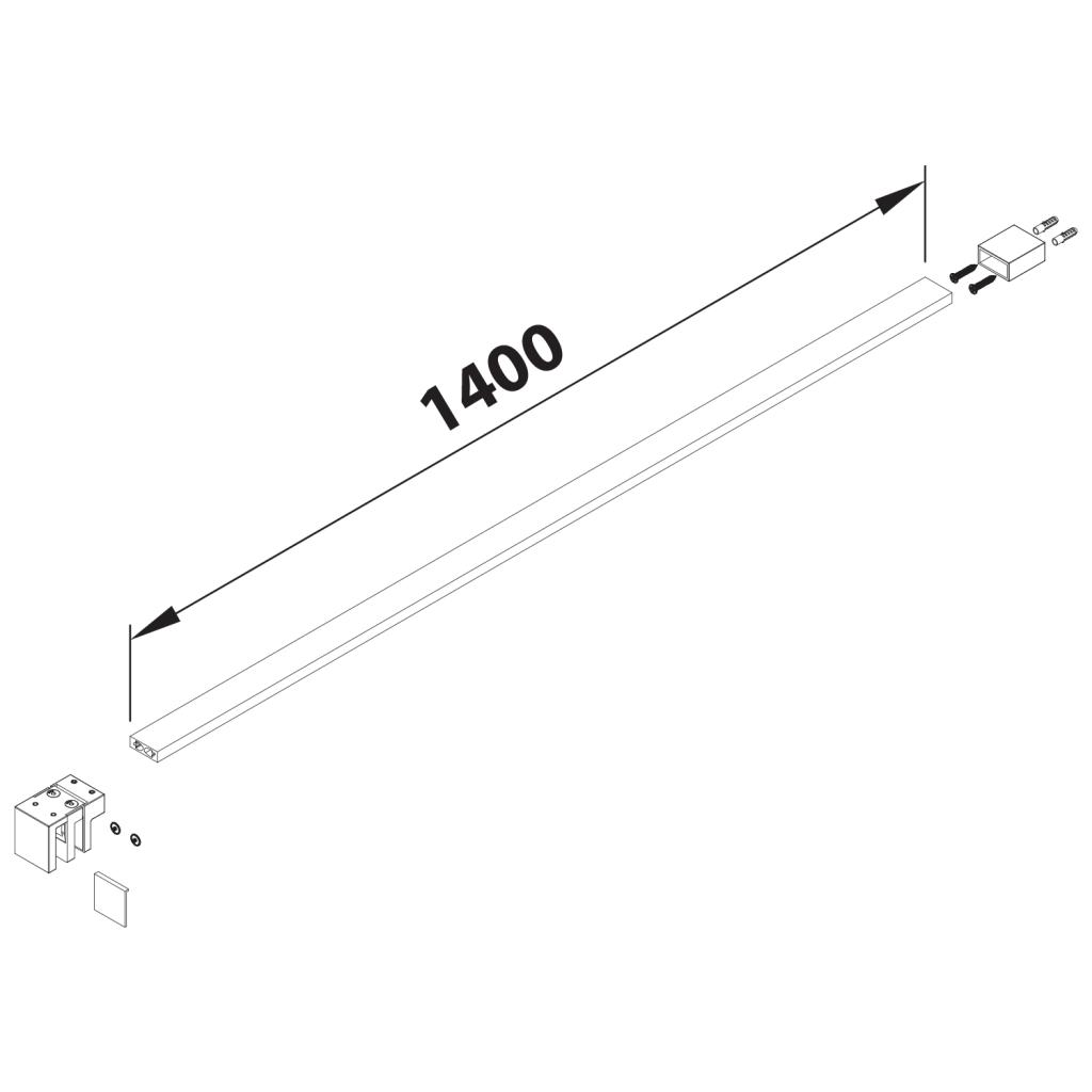 Obrázok POLYSAN - Vzpera k MS5 - ROLLS LINE, 1400 mm, chróm RL840