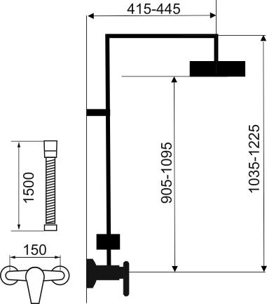 Obrázok NOVASERVIS - Sprchová súprava + sprchová batéria 58062, čierna SET071/58,5