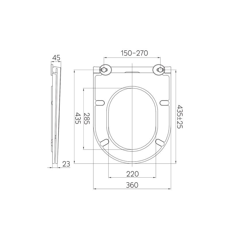 Obrázok Mereo VSD81S WC závesné, RIMLESS, 530x355x360, vrátane sedátka CSS113S