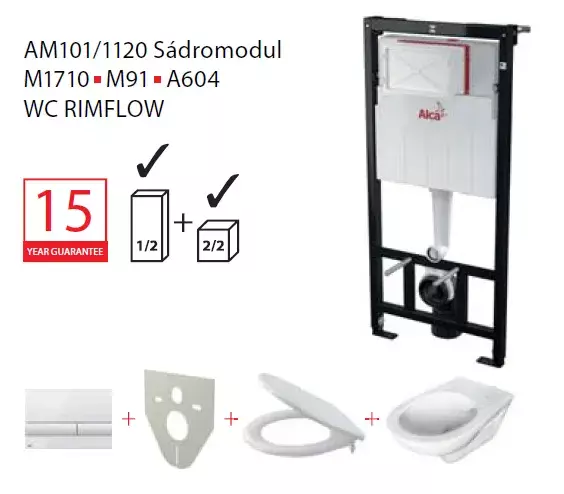 Obrázok Alcadrain set AlcadrainRIM 5v1 AM101/1120,M1710,M91/A604/WCRIM AM101SET5V1III