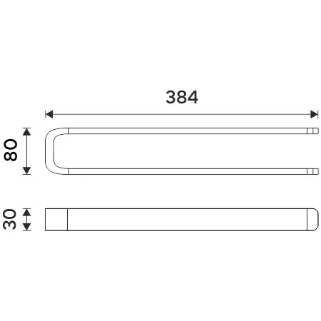 Obrázok Nimco Nikau chróm držiak na uteráky 39 cm NK 30098-26 NK 30098-26