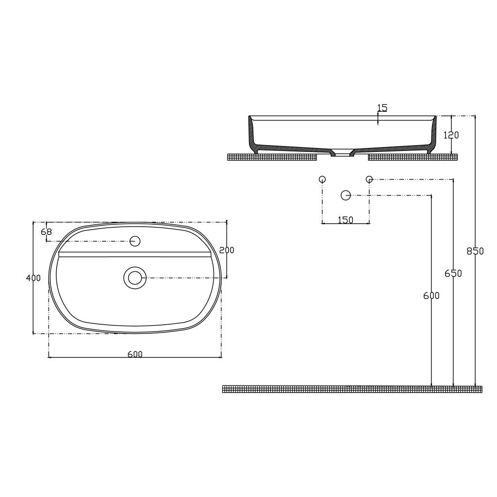 Obrázok ISVEA - INFINITY OVAL keramické umývadlo na dosku, 60x40 cm, biela 10NF65060