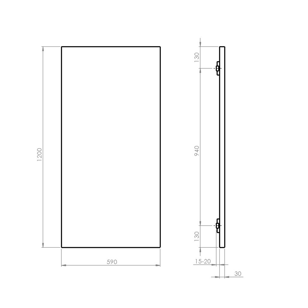 Obrázok SAPHO - ENIS kúpeľňový sálavý vykurovací panel 600W, IP44, 590x1200 mm, čierna mat RH600B