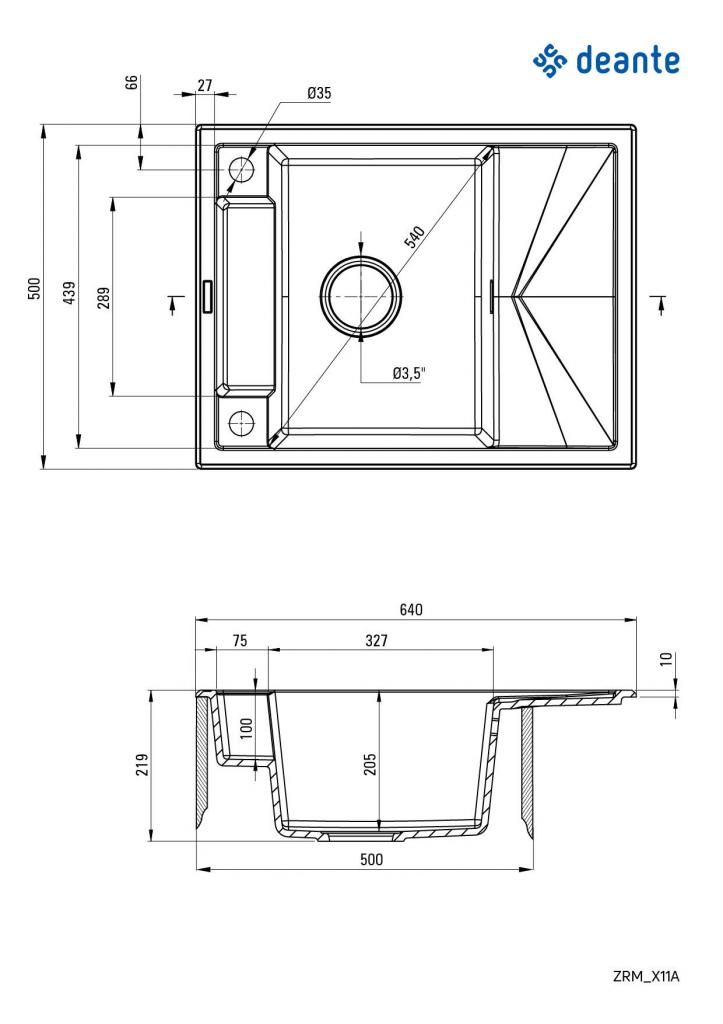 Obrázok DEANTE DEANTE - Magnetic čierna - Magnetic Granitový drez s odkvapkávačom ZRM_N11A