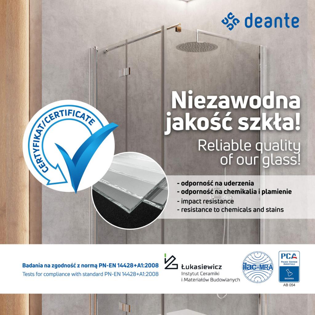 Obrázok DEANTE - Abelia chróm - Sprchová zástena WALK - IN, 100 cm KTA_030P