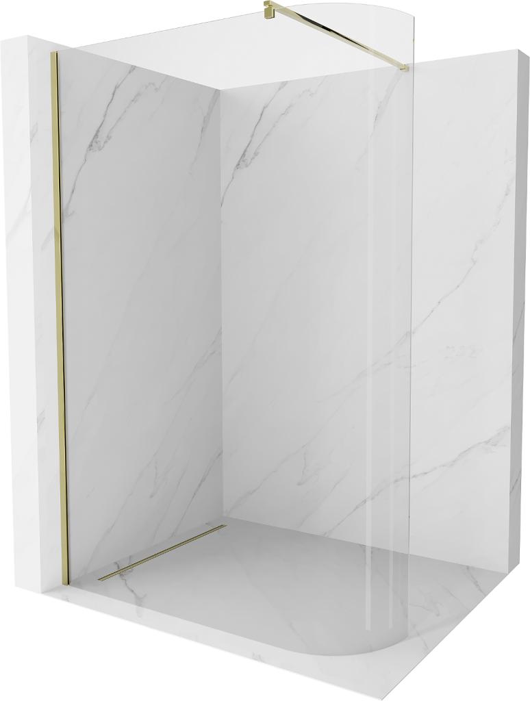 Obrázok MEXEN/S - Kioto Sprchová zástena WALK-IN zaoblená 80 x 200 cm, transparent 8 mm, zlatá 800-080-101-50-06