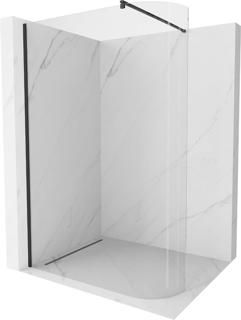 Obrázok MEXEN/S - Kioto Sprchová zástena WALK-IN zaoblená 110 x 200 cm, transparent 8 mm, čierna 800-110-101-70-06