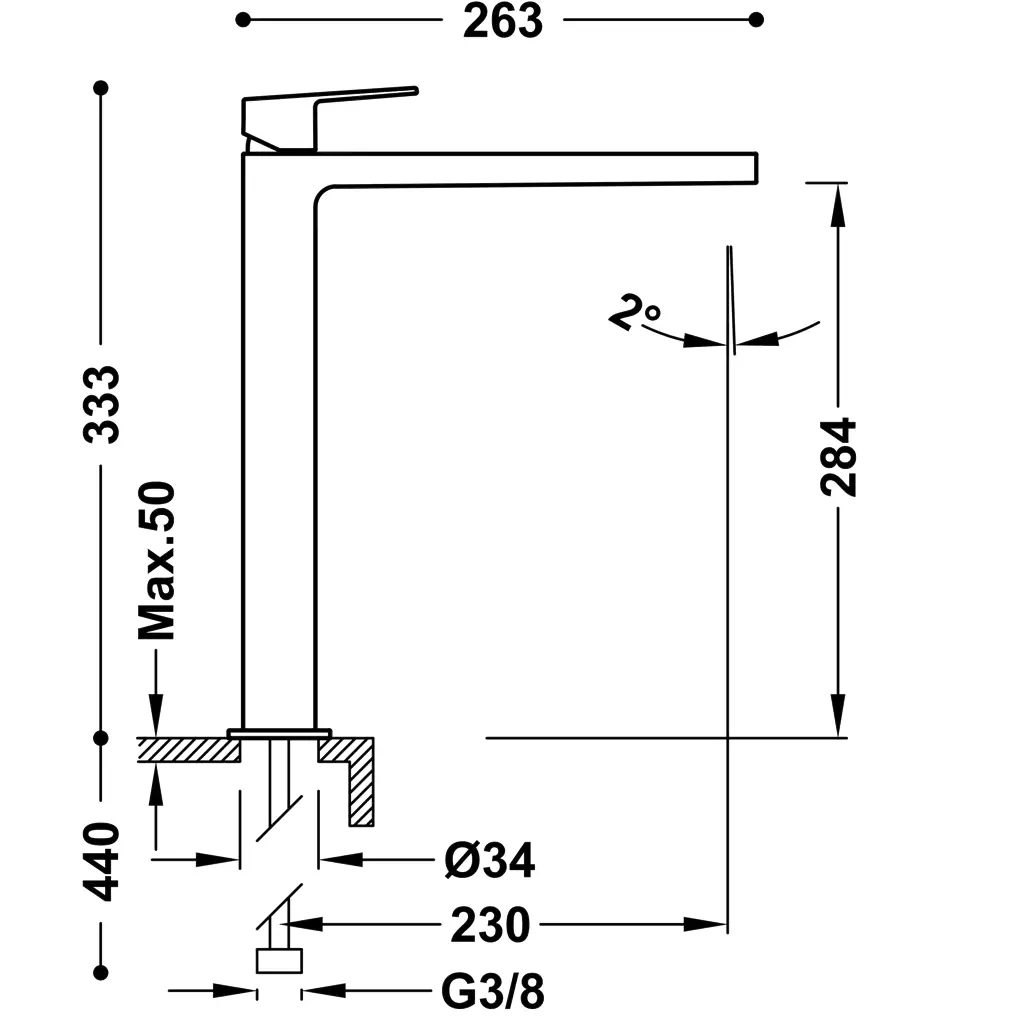 Obrázok TRES PROJECT černý bronz Umyvadlová baterie v. 300 21180301KMB TG21180301KMB