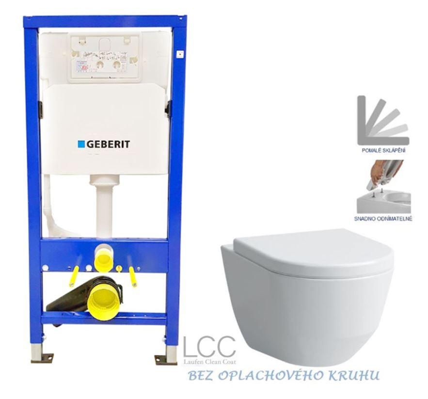 Obrázok GEBERIT DuofixBasic bez tlačidla + WC LAUFEN PRO LCC RIMLESS + SEDADLO 458.103.00.1 X LP2